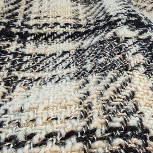 LOFT Black & White Tweed Mini Skirt | Size 12 | Fully Lined - Picture 4 of 5